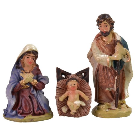Natividad 5 figuras en resina serie 7 cm serie, resina, base