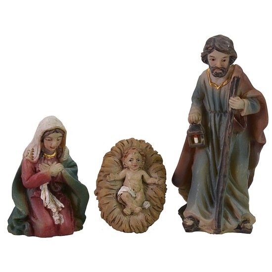 Natividad de 5 cm en resina con 11 figuras de resina, tamaño.
