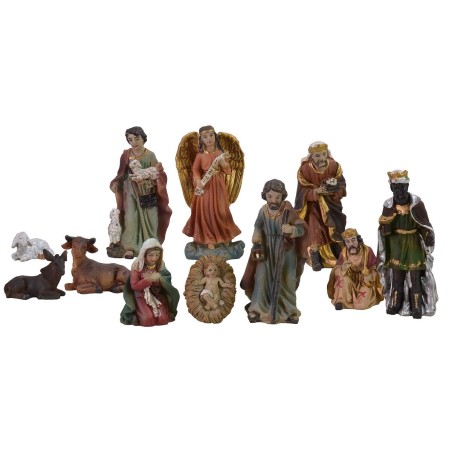 Natividad de 5 cm en resina con 11 figuras de resina, tamaño.