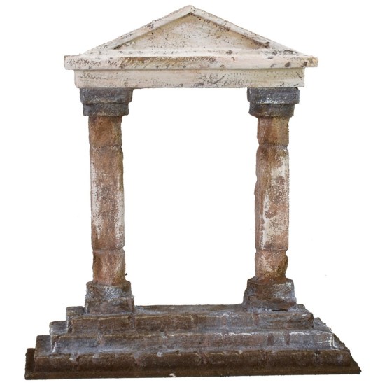 Portal con escalera de 21x7x23 cm de altura, escalera, estatuas.