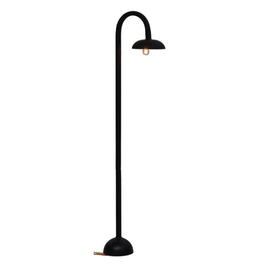 Farola de suelo curva de 23 cm con luz de 12 voltios