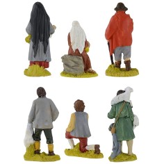 Set 6 statue in resina 10 cm altezza, resina, base, ragazzo 2