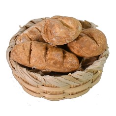 Cesta de mimbre con pan ø 3 cm -Artículos para belén 2