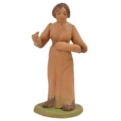 Donna in terracotta da vestire 10 cm con volto dipinto a mano