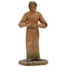 Donna con viso dipinto a mano in terracotta 10 cm Mondo Presepi