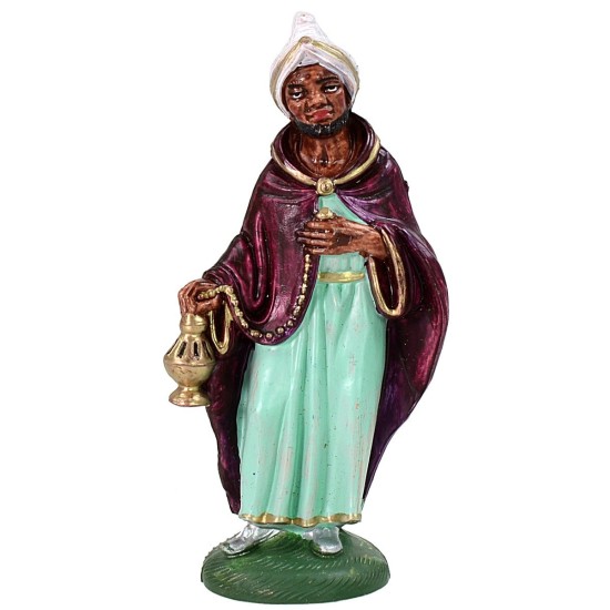 Juego de tres Reyes Magos serie color 12 cm en PVC Mondo Presepi