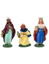 Conjunto de tres Reyes Magos serie color 12 cm en pvc