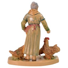 Campesina con gallinas lux 12 cm en PVC Mundo Pesebre 2