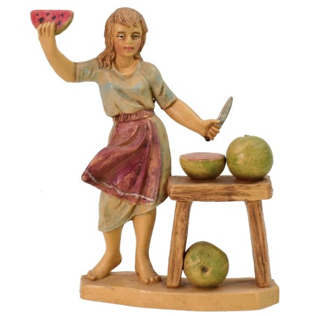 Fruttivendola lux 12 cm in pvc Mondo Presepi