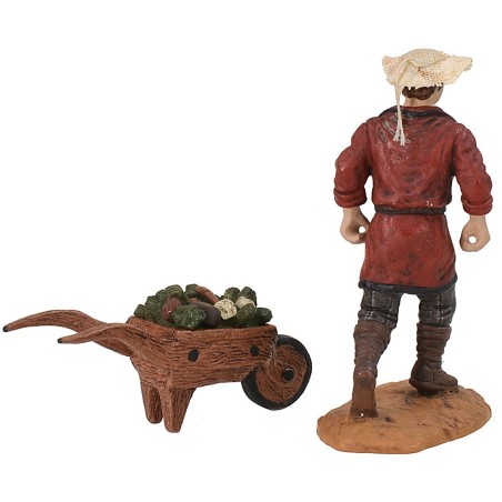 Hombre con carretilla de verduras cm 10 Oliver Mondo Presepi