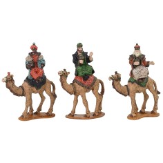 Conjunto de Tres Reyes Magos en camello serie 5 cm Oliver Mondo Pesebres.