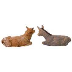 Bue y asno serie lux 12 cm en pvc Mundo Pesebres 2