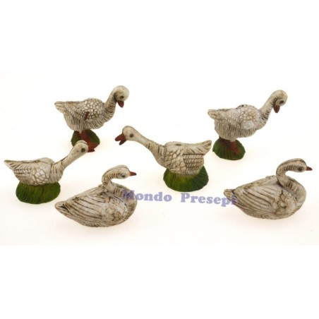 Patinated pvc geese and swans