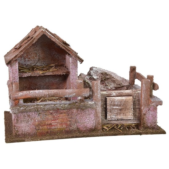 Gallinero de 19,4x14,5x13,5 cm de altura, madera, poliestireno.