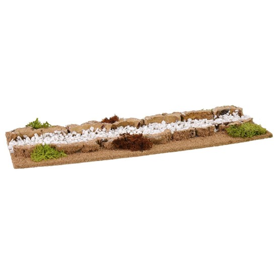 Strada bianca componibile per presepe cm 12x32x2 h sughero