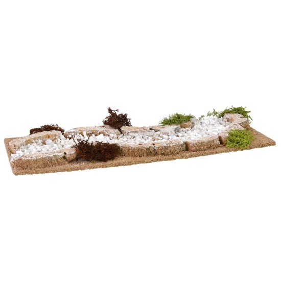 Carretera blanca con curvas modular para belén de 12x32x2 cm h