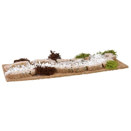 Carretera blanca con curvas modular para belén de 12x32x2 cm h