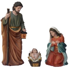 Natività 3 soggetti in resina h 80 cm resina, gesù, culla 2