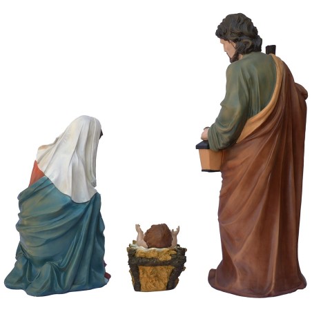 Natividad 3 figuras en resina h 80 cm resina, Jesús, cuna