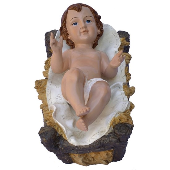 Natividad 3 figuras en resina h 80 cm resina, Jesús, cuna