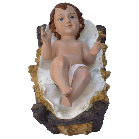 Natividad 3 figuras en resina h 80 cm resina, Jesús, cuna