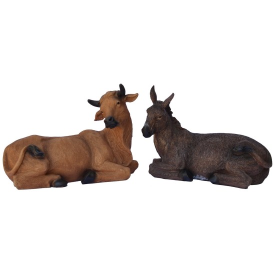 Juego de 11 personajes con Natividad en resina de 60 cm