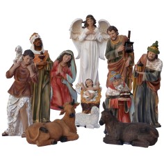 Juego de 11 personajes con Natividad en resina de 60 cm 2