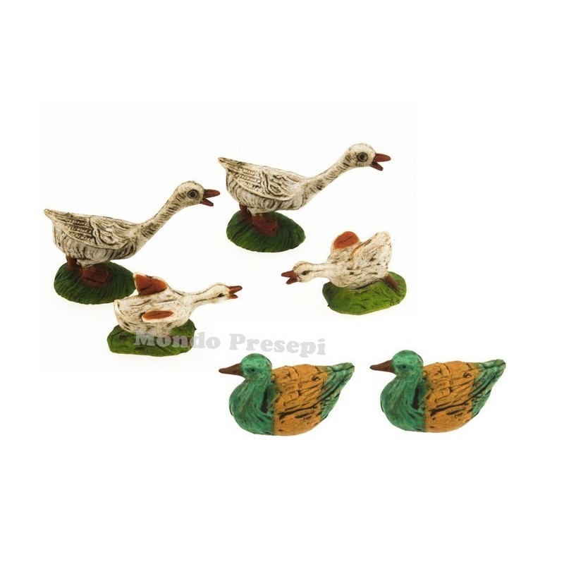 Patinated pvc ducks and geese