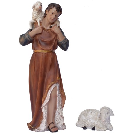 Conjunto de 11 estatuas con Natividad de 40 cm en resina ángel, resina