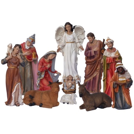 Conjunto de 11 estatuas con Natividad de 40 cm en resina