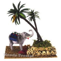 Elephant with palm trees