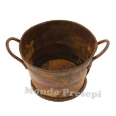 Round antiqued tub 4 cm in metal