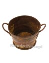 Round antiqued tub 4 cm in metal