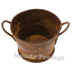 Round antiqued tub 5.5 cm in metal