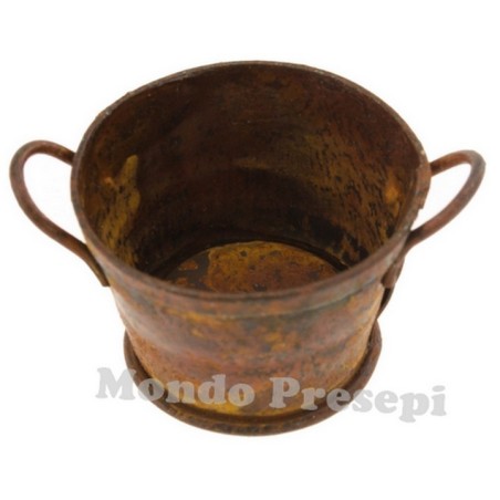Round antiqued tub 5.5 cm in metal