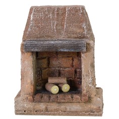Camino con legna da ardere cm 10X4X12,5 h consigliato, statue