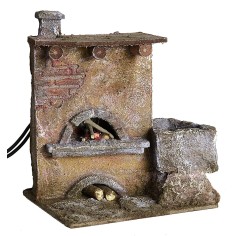 Forno effetto fuoco per Presepe cm 12x10x15 h