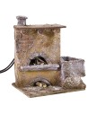 Forno effetto fuoco per Presepe cm 12x10x15 h legno, statue