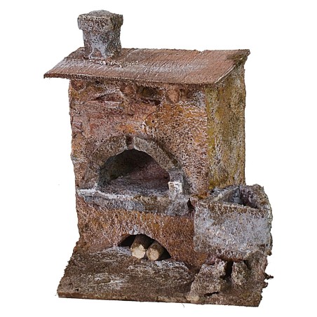 Forno per Presepe cm 7,5x6,5x9,5 h polistirene, forno, legno