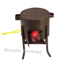 Brasero con led efecto fuego completo de alimentador Mondo.