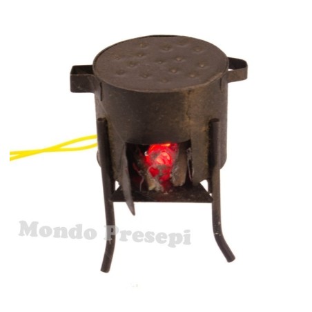 Brazier with led ef. fire complete with power supply