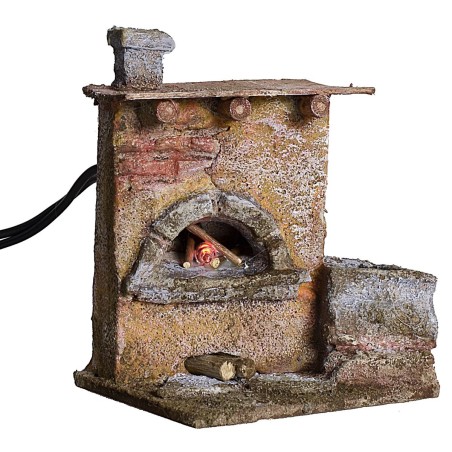 Forno effetto fuoco per Presepe cm 7,5x6,5x9,5 h
