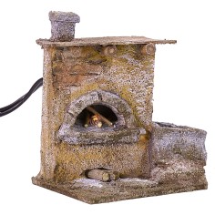 Forno effetto fuoco per Presepe cm 7,5x6,5x9,5 h altezza 2