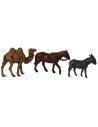 6 cm horse, donkey, and camel set, Landi Moranduzzo series