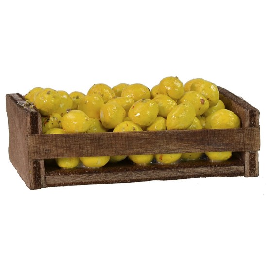 Caja de madera con limones cm 6,3x3,7x2,5 h altura, madera