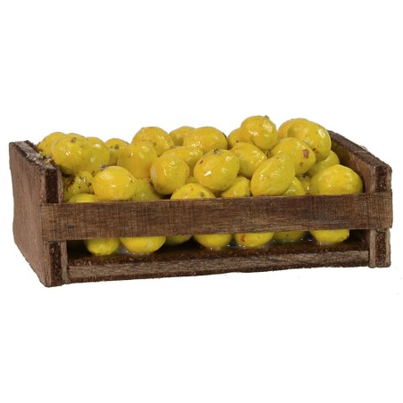 Caja de madera con limones cm 6,3x3,7x2,5 h altura, madera