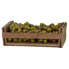 Cassetta in legno con olive cm 6,3x3,7x2,5 h 2