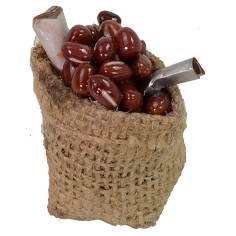 Sacco in juta con fagioli ø cm 4x6 h fagioli, statue