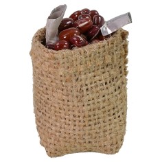 Saco de yute con frijoles ø cm 4x6 h frijoles, estatuas 2