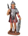 Roman soldier with spear and shield cm 9 in resin